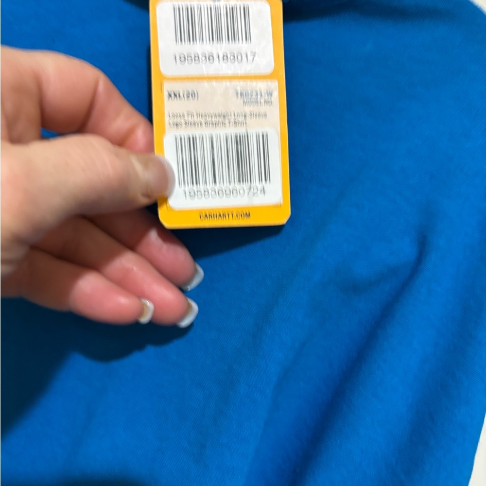 ⭐️NWT⭐️Carhartt Women's Blue Long Sleeve Tee - Picture 7 of 7